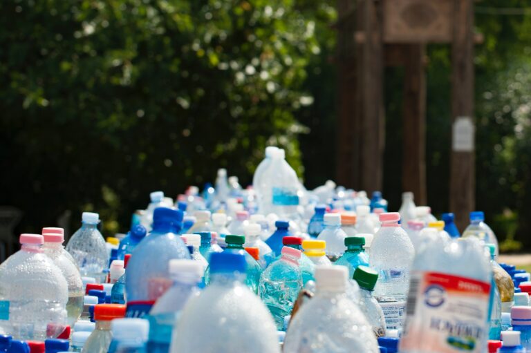 Image of many recyclable plastic bottles